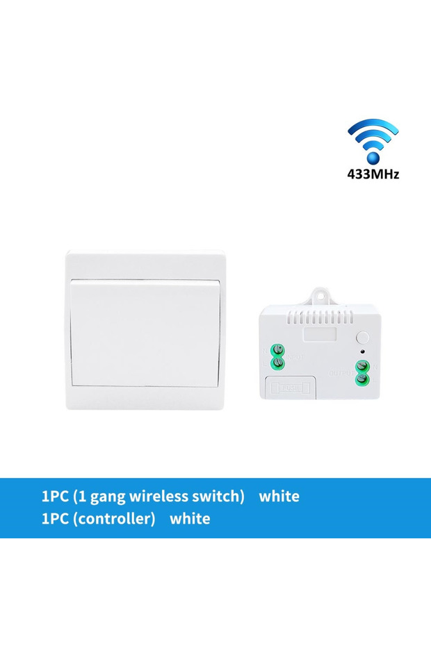 white 1gang 1-1 Self-Power Generation Wireless Switch IP44 Waterproof No Battery Household Remote Co