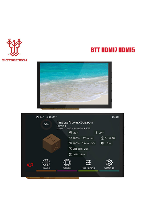 HDMI7 V1.1 BIGTREETECH HDMI7 V1.2 HDMI5 HDMI شاشة تعمل باللمس 5/7 بوصة شاشة IPS طابعة ثلاثية الأبعاد