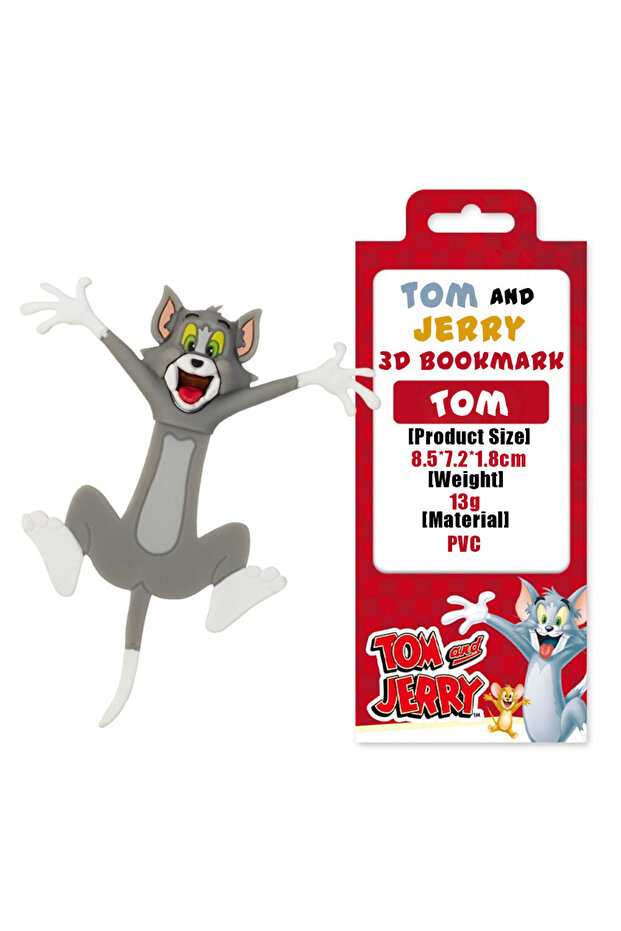Tom-1Pcs Genuine Tom and Jerry 3D Cartoon Marker Animal Bookmarks Mouse Cat PVC Material Student Sch