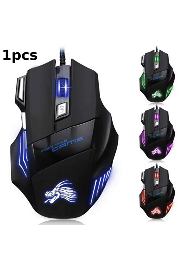 1 Pcs USB Wired Gaming Mouse 7 Button Backlit Ergonomic Mice 5500 DPI Backlight Adjustable Optical M
