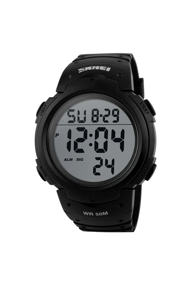 White 1068 Calendar PU Strap 5Bar Waterproof Digital Watch reloj hombre Outdoor Sport Watch M
