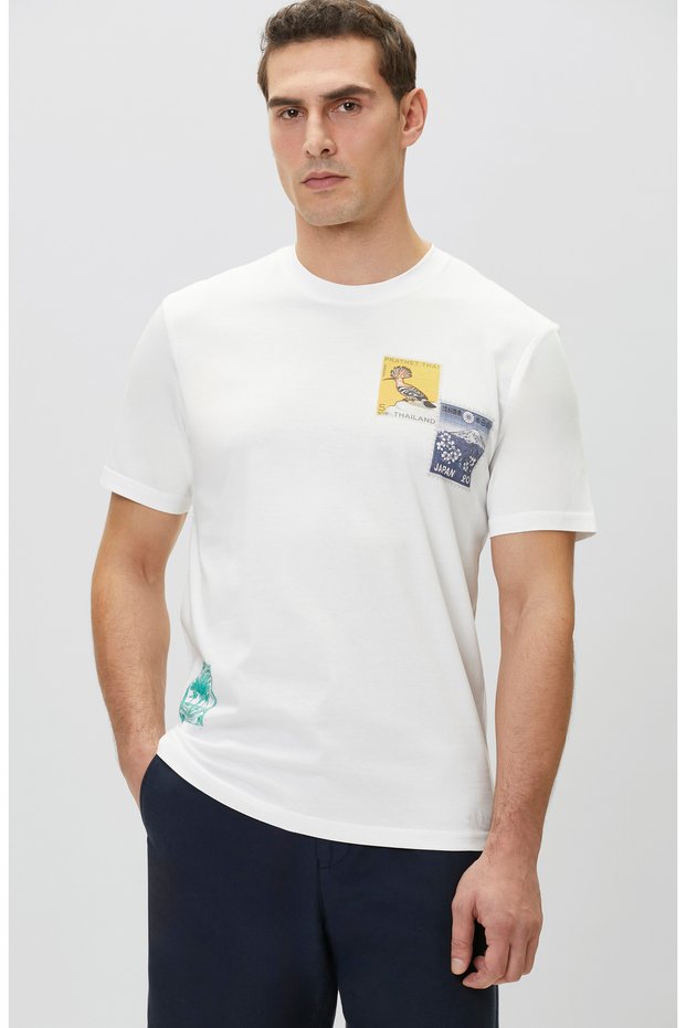 Beyaz Baskılı T-shirt