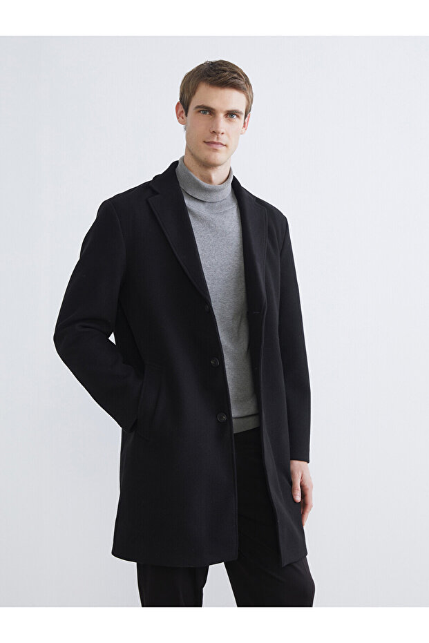 Nevavm Standard Fit Jacket with Collar Men's Cashmere Coat