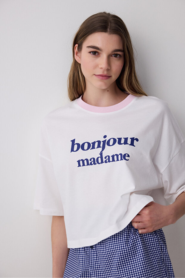 Bonjour تي شيرت بيجامة علوية