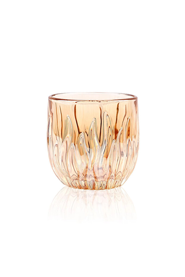 Orange IKAPE Glass Cup,Espresso Cup,Milk Cup,Coffee and Tea Tools,Hand-Painted Design,270ml Large Ca