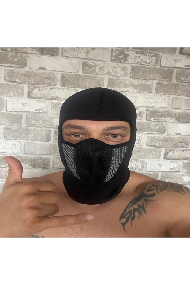 GRAY Full Face Mask Cycling Windproof Headgear Motorcycle Balaclava Breathable Outdoor Sports Men CS