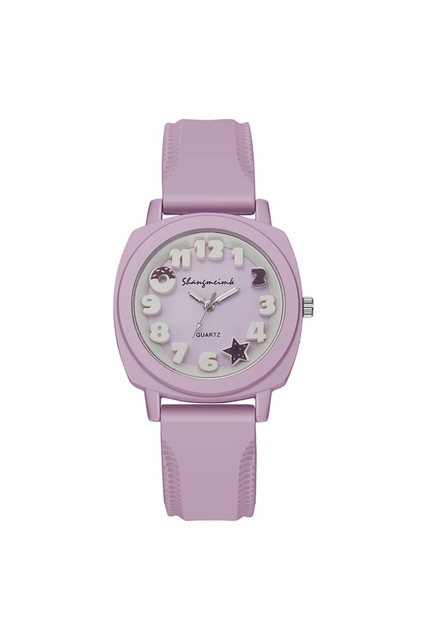 Purple Ladies Watch, Stylish Casual Square Simple Candy Color Watch