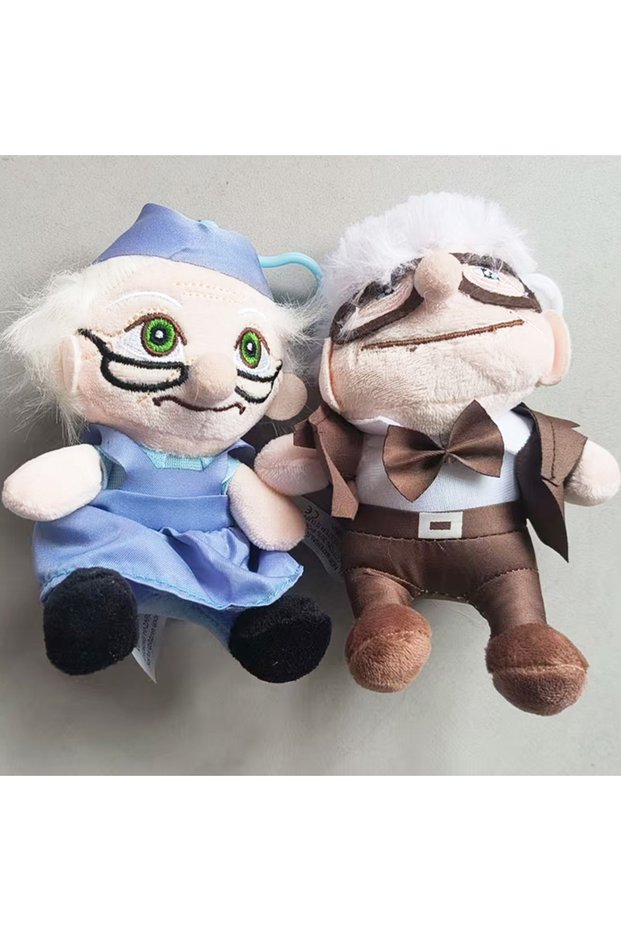 15cm Pendant 2PCS Movie UP Carl Plush Toys Grandfather Grandmother Cartoon Stuffed Dolls Pendant A