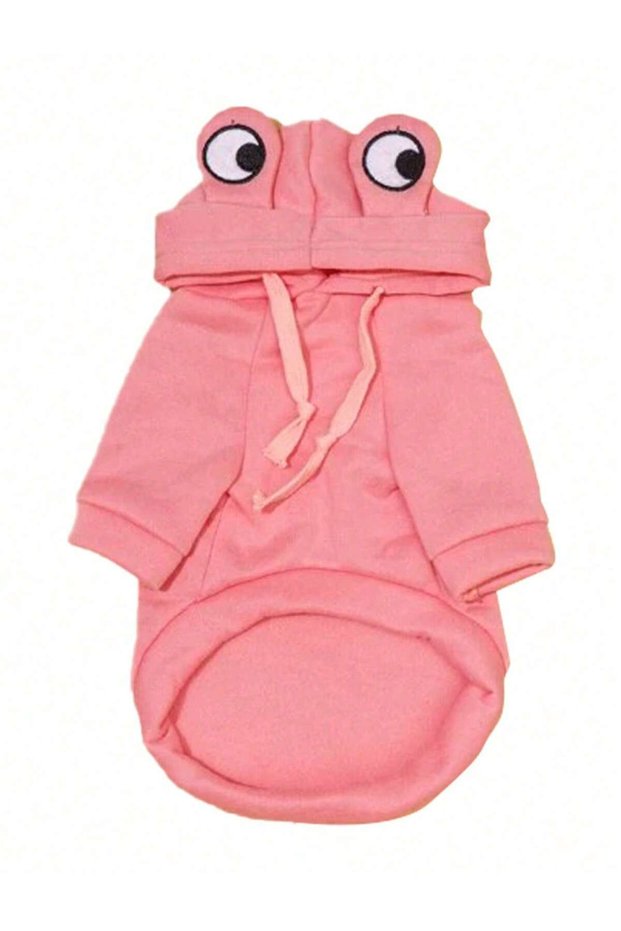M Pink 1PC Cute Frog Pet Sweater for Small and Medium Dogs - Green Dog Hoodie with Fun Design - Keep