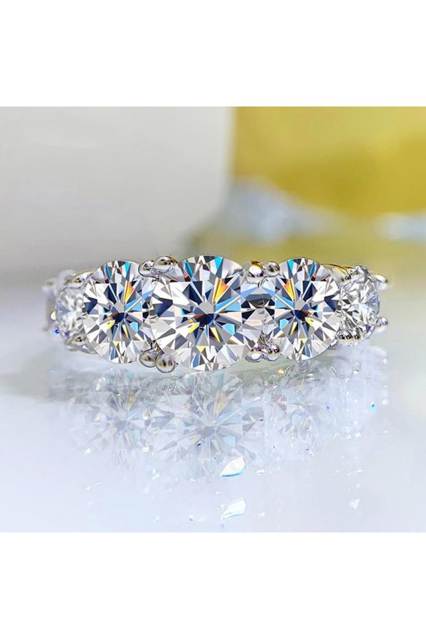 11 All Mossanite 3.6ct 18k Plated 3.6CT All Moissanite Rings for Women 5 Stones Sparkling Diamond We