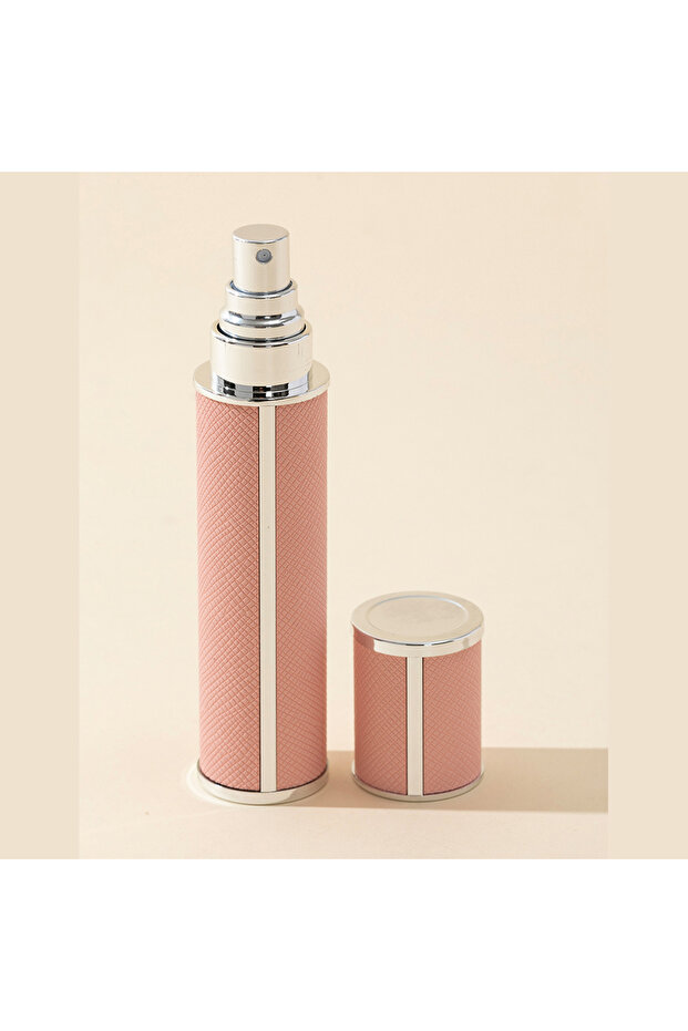 معطر عطر صغير محمول مقاوم للتسرب، سعة 10 مل، مصنوع من المعدن، لون وردي، قطعة واحدة.