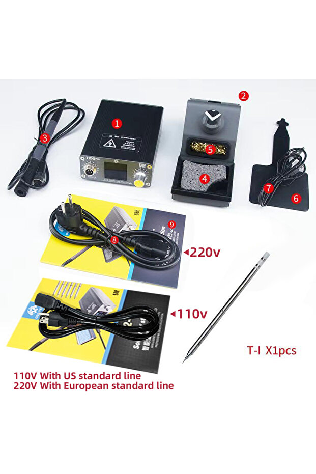 110V A set OSS T12-X PLUS Soldering Station Electronic Soldering Iron With T12 Tips For PCB Repair P