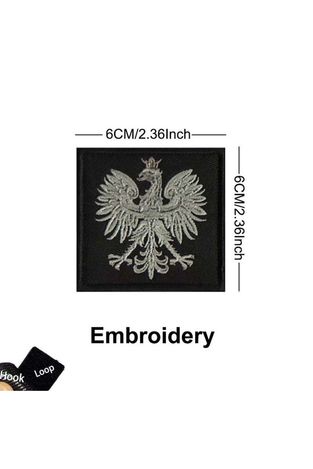 06-Eagle Poland Flag Eagle Polish GROM Morale Emblem Embroidery Applique Tactical Backpack Badge,IR