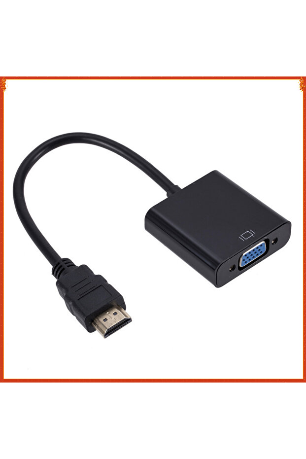 Black 1080P HDMI to VGA Uni-Directional HDMI to VGA Adapter (Male to Female) for Computer Desktop La