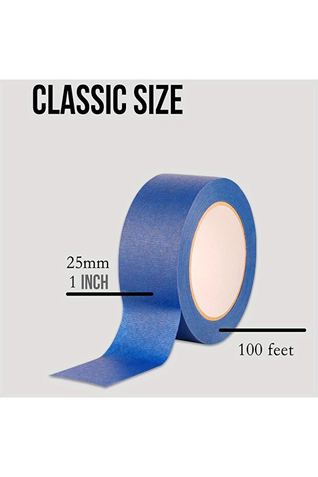 1PC 100ft 100 Feet * 1in Blue Painters Tape 1 inch Wide, Bulk Original Blue Masking Tape