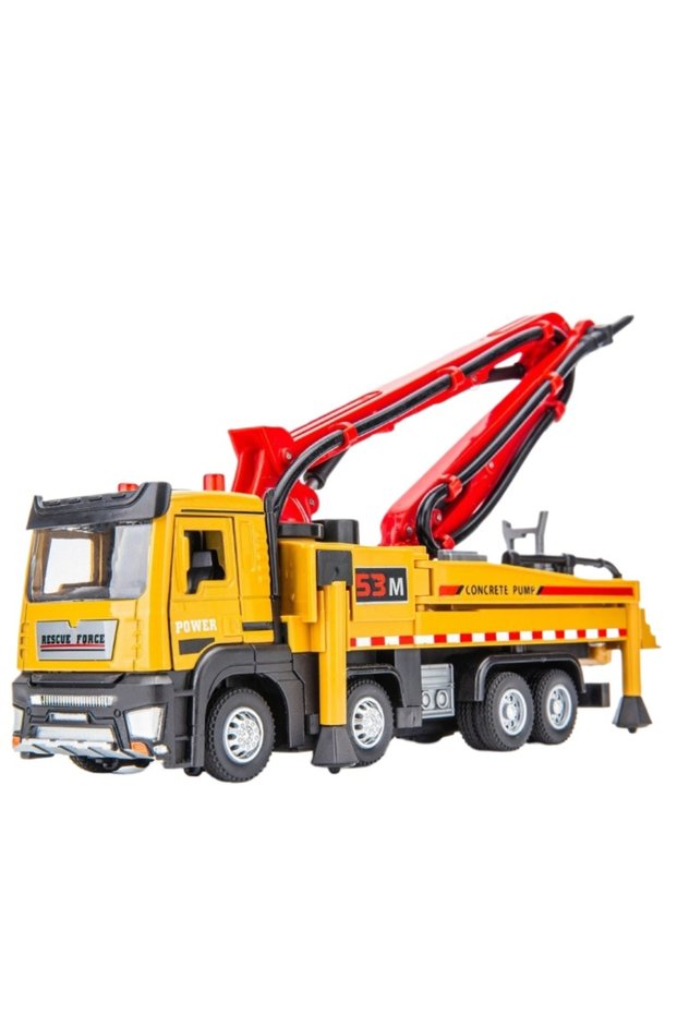 Yellow 1/32 Cement Concrete Pump Truck Toy Model Car Alloy Engineering Vehicle Models with Sound Lig