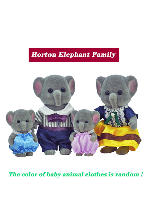 H04-KK04 Rabbit Doll 1/12 Micro Dollhouse Reindeer Sheep Elephant Squirrel Family Kitchen Toy Miniat