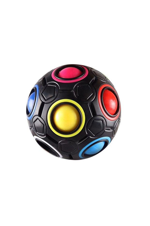 Black Antistress Cube Magic Fidget Toys Puzzle Rainbow Balls Children Educational Toy Adult Kid Reli