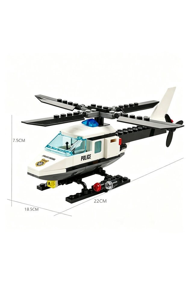 no original box Police Helicopter DIY Building Block Toy Set Police Car Fire Truck Fire Helicopter E