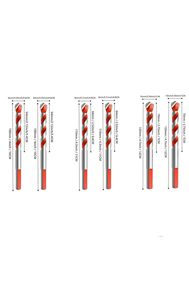 6 6 8 8 10 10mm 6/8/10/12mm Multifunction Drill Bits Set Ceramic Wall Tile Marble Glass Punching Hol