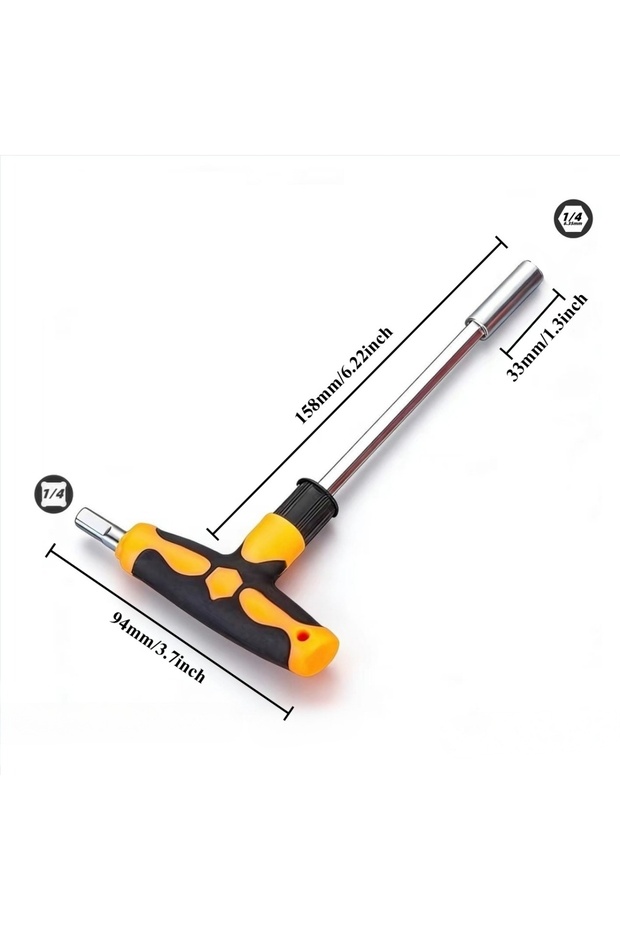 T-shaped 1Pcs Screwdriver Socket Wrench Set 1/4 Hex Adjustable Quick Release Socket 6.35mm Screwdriv