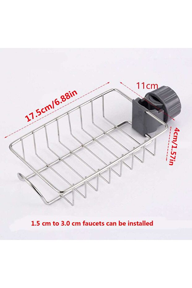 S Kitchen Faucet Sponge Stainless Steel Bracket Shower Towel Rack Soap Box Sink Storage Rack to Sto.
