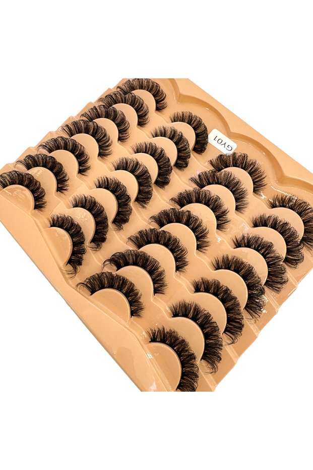 14Pairs GY01 HBZGTLAD New 14 Pairs Faux Mink Lashes Fluffy False Eyelashes Thick Volume Dramatic Cat