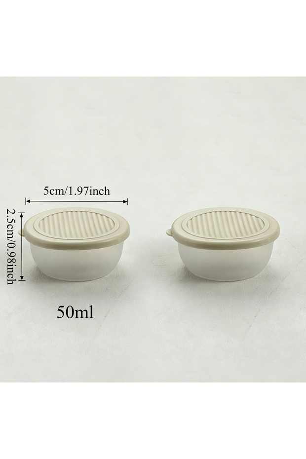 WORTHBUY Clear Beige 2pcs 2/6pcs Mini Salad Sauce Container Outdoor Portable Plastic Sauce Cup with