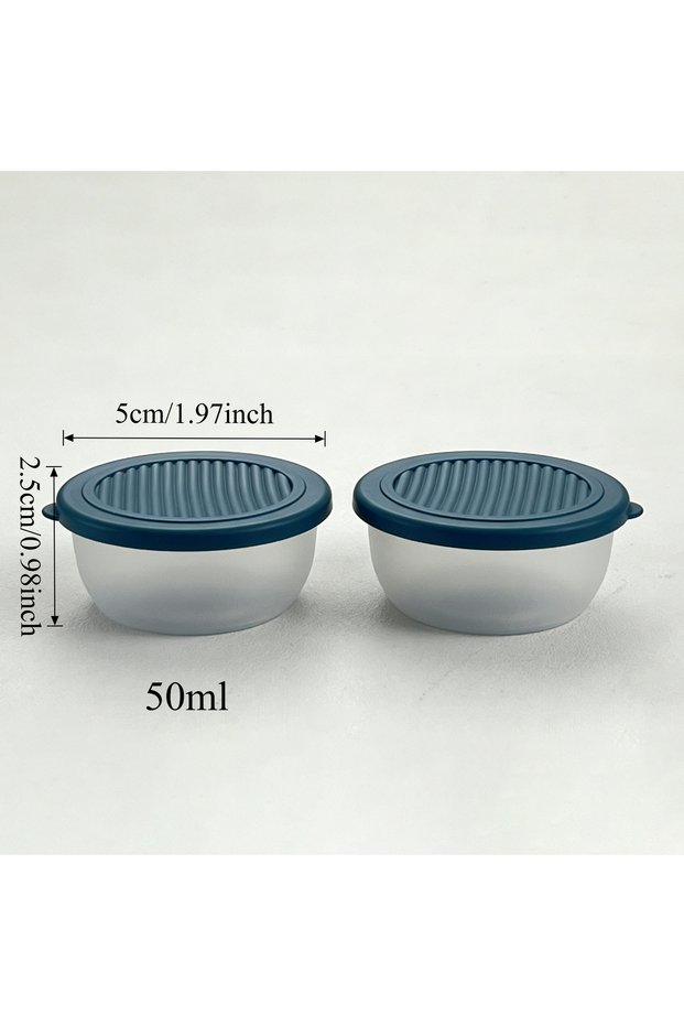 WORTHBUY Clear Blue 2pcs 2/6pcs Mini Salad Sauce Container Outdoor Portable Plastic Sauce Cup with L