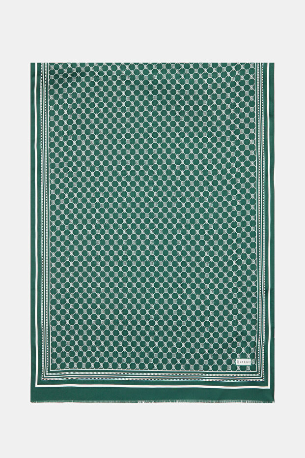 Monogram Patterned Silk Twill Shal