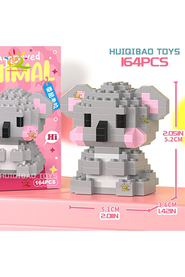 02 WITH BOX HUIQIBAO MINI Cute Pet Animal Penguin Model Building Block Micro Set City Cartoon Lion D