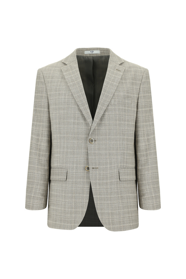 4 Drop Relaxed Fit Comfortable Cut Classic Plaid Jacket