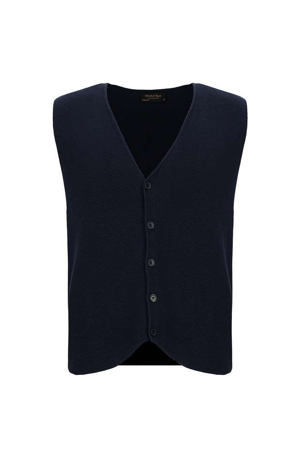 Patterned Wool Knit Vest