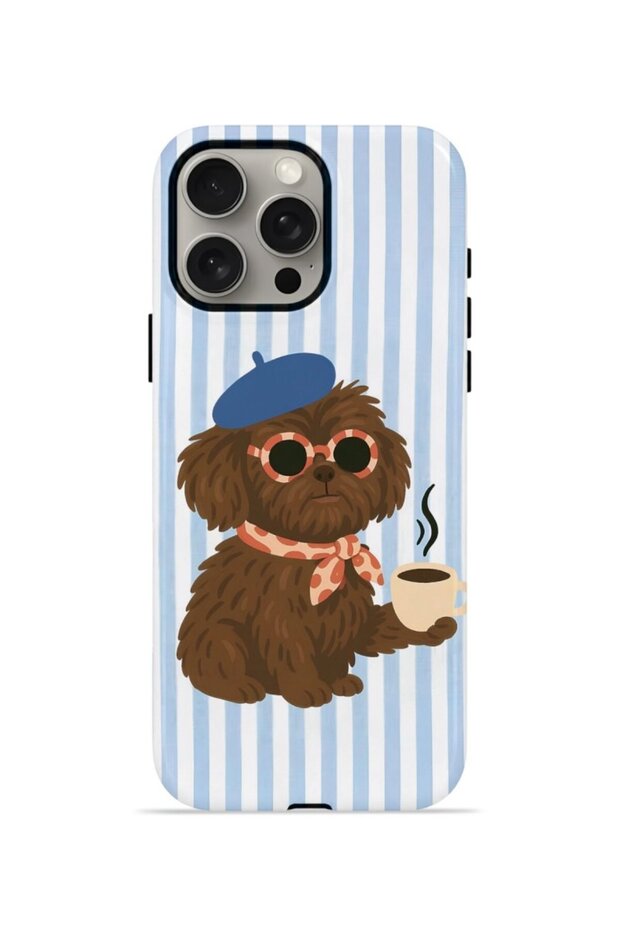 iPhone 15 Pro Vorian Double Layer Case Cafe Dog Riviera