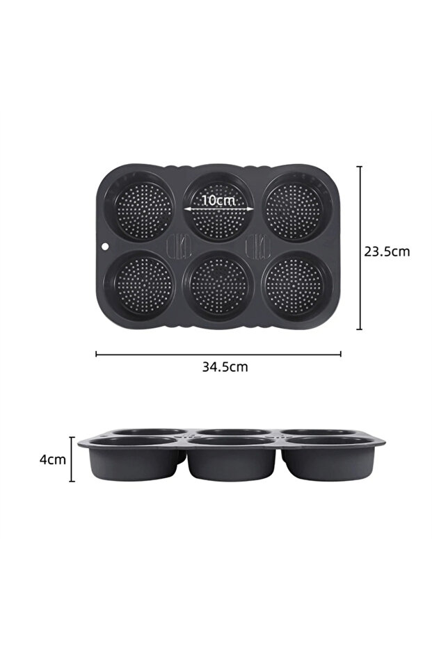 6 grid Hamburger Baking Mold Silicone Mould Food Grade Bread Bun Baked Plate Non-Stick Cake Pan Home