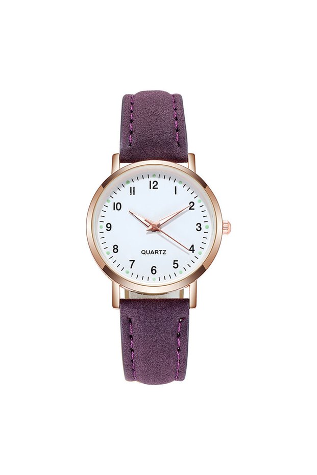 No Purple Fashion Watch For Women Leather Quartz Watches Ladies Luxury Back Light Wristwatch Clock r