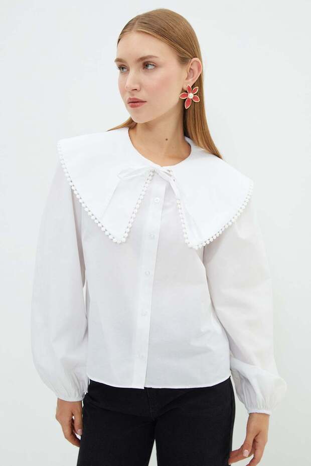Dantelli Peter Pan collar Shirt with Elastic Sleeves