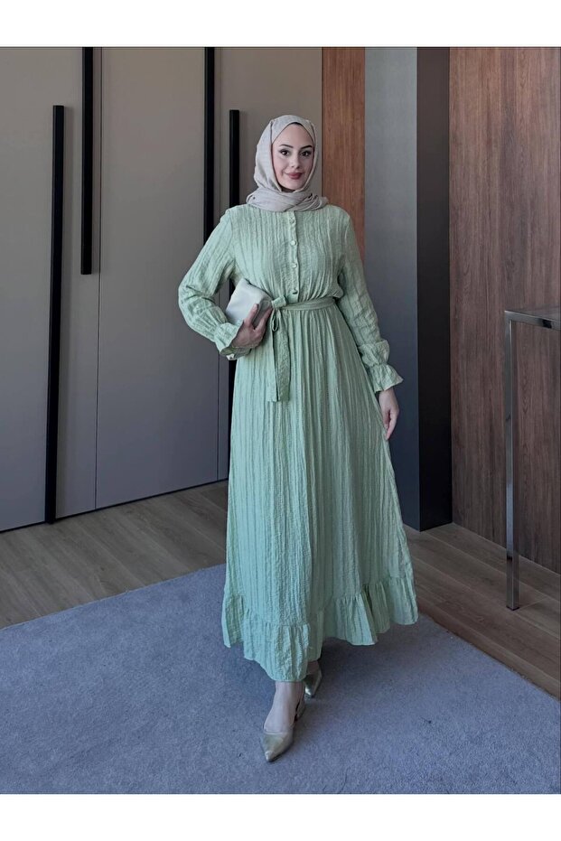 Buttoned Long Dress