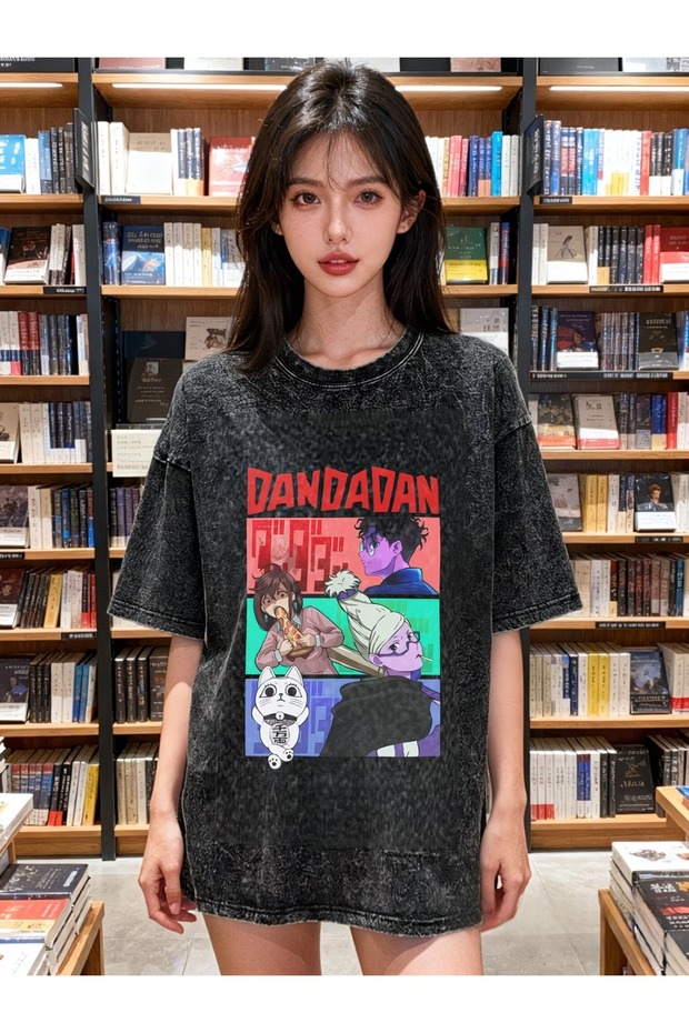 Anime Dan Da Dan Printed Unisex Washable Vintage Oversize T-Shirt