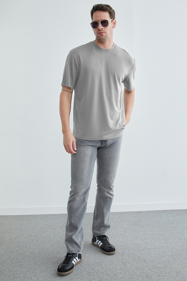 basic guler rotund Tricou modal - 2