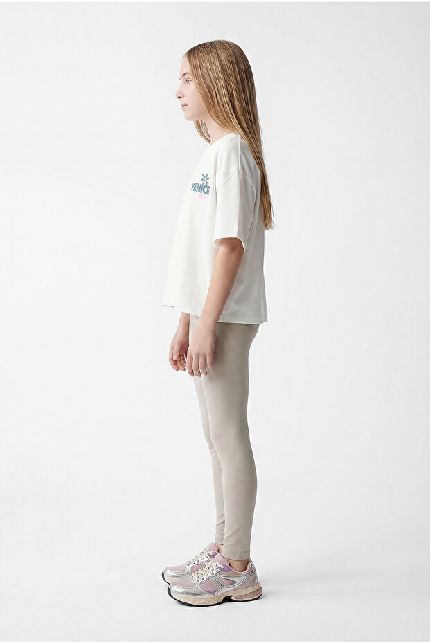 Fată cu imprimeu basic tricou - 3