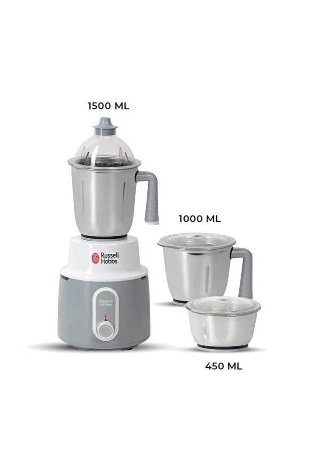 Mixer Grinder with 3 Jars, 750W, Grey/White, MG42506