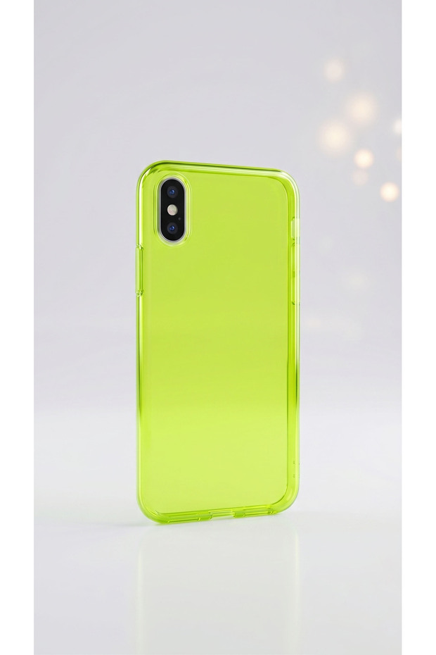 Ultra Thin Transparent Protective Case for iPhone - Neon Lime Green iPhone X