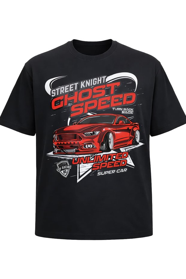 Plus Size Printed Single Jersey Crew Neck T-Shirt Speed