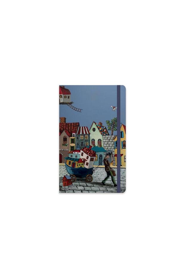 Ezo Sunal 13*21 80 Yp.Striped Hardcover Hard Cover Notebook - No:2