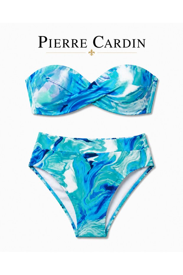 Strapless Bikini Set - Knot Detail, High Waist, Push-Up Padding, Suitable for All Body Types 26'