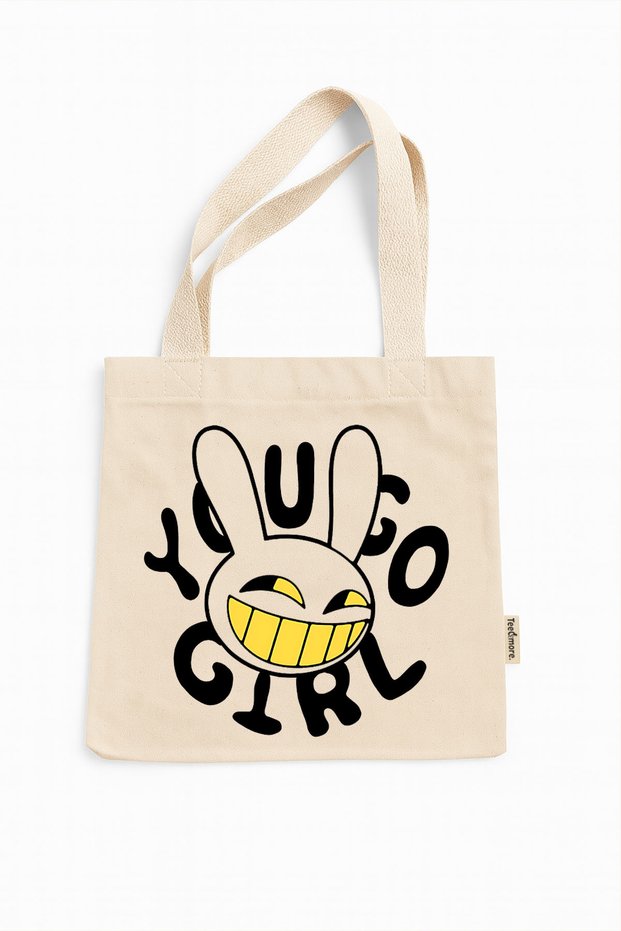 The Amazing Digital Circus Jax You Go Girl Printed Canvas Tote Bag with Velcro and Inner Pocket