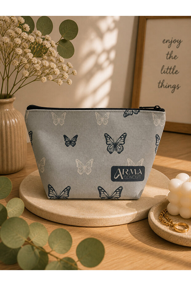 Patterned Liquid-Proof Cotton Makeup Bag 14X24Cm