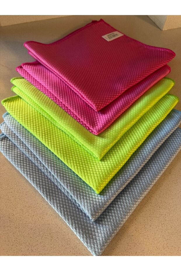 100% Microfiber 6-Piece Glass Cloth (40X40 cm)