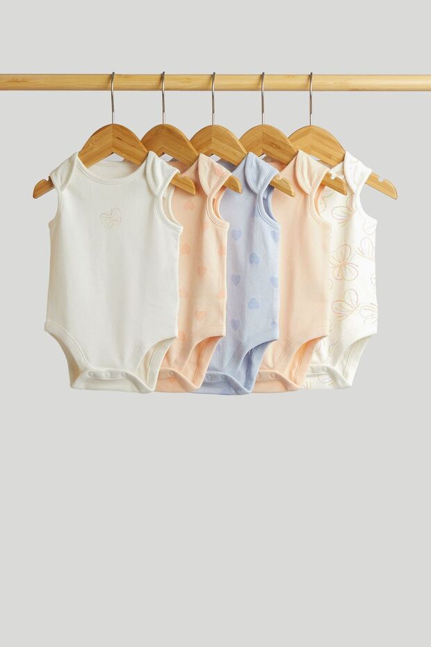 5 Pack Butterfly Sleeveless Bodysuits